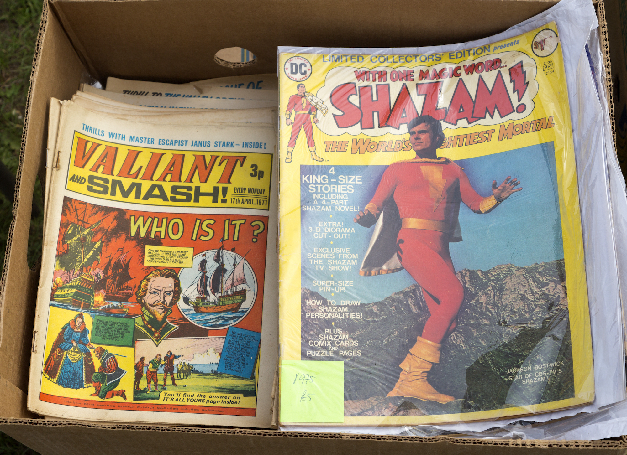 A box of vintage comics