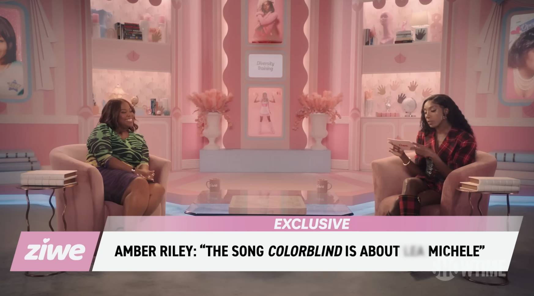 Amber Riley and Ziwe in an interview