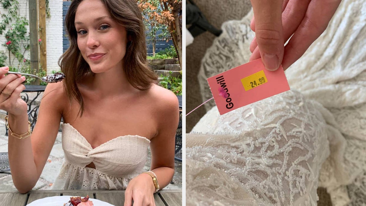 Woman Finds $6,200 Wedding Dress at Goodwill, Only $25!