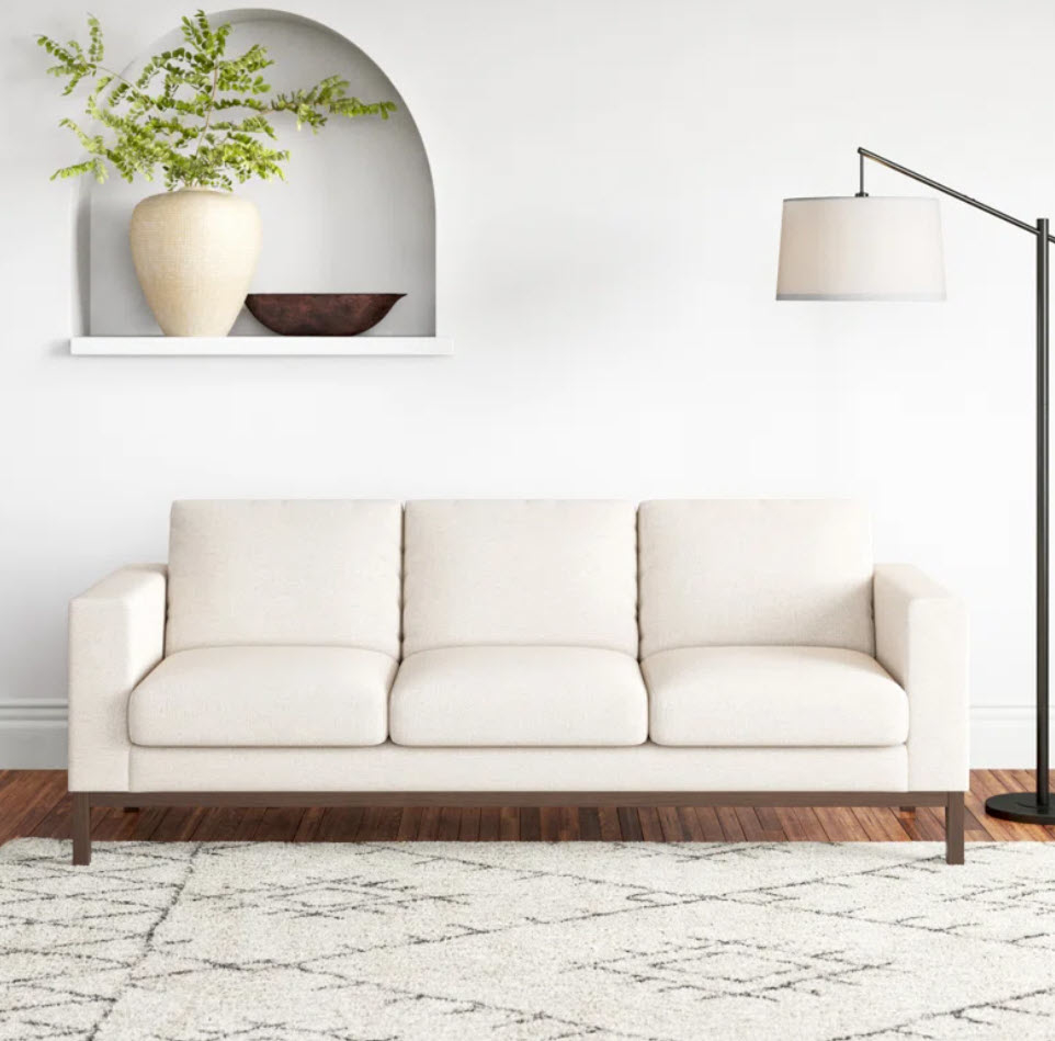 all white three seater couch