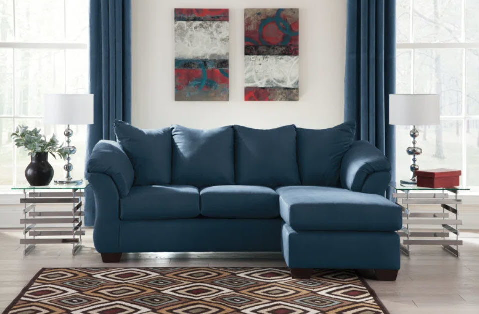 blue L-Shaped couch