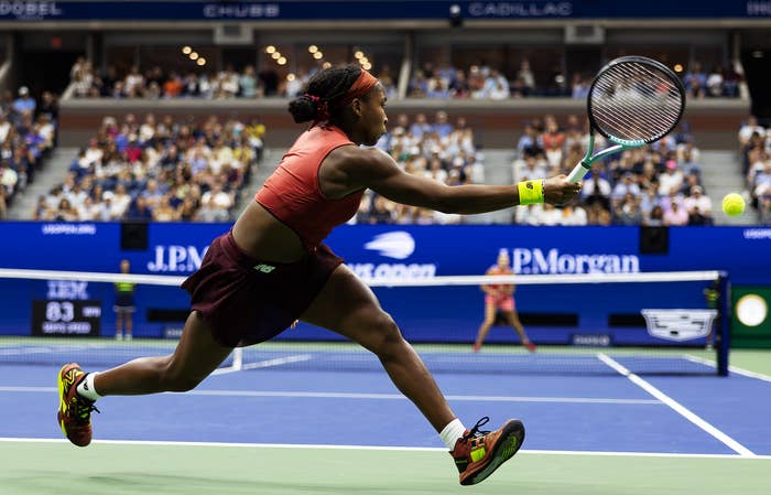 Coco Gauff playing at the US Open