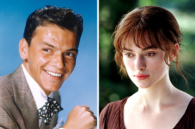 frank sinatra on the left and elizabeth from pride and prejudice on the right