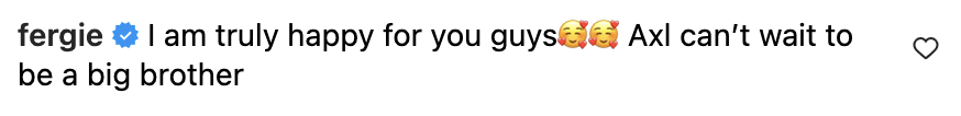 &quot;I am truly happy for you guys?? Axl can’t wait to be a big brother&quot;