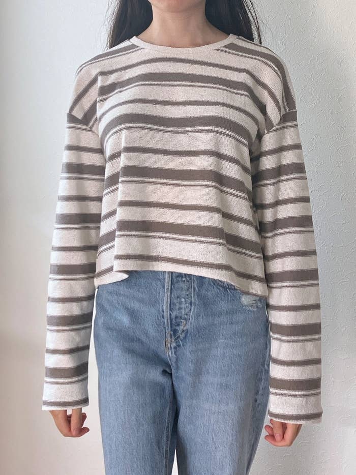 ZARA(ザラ)のおすすめトップス「ストライプ柄ラスティックセーター」