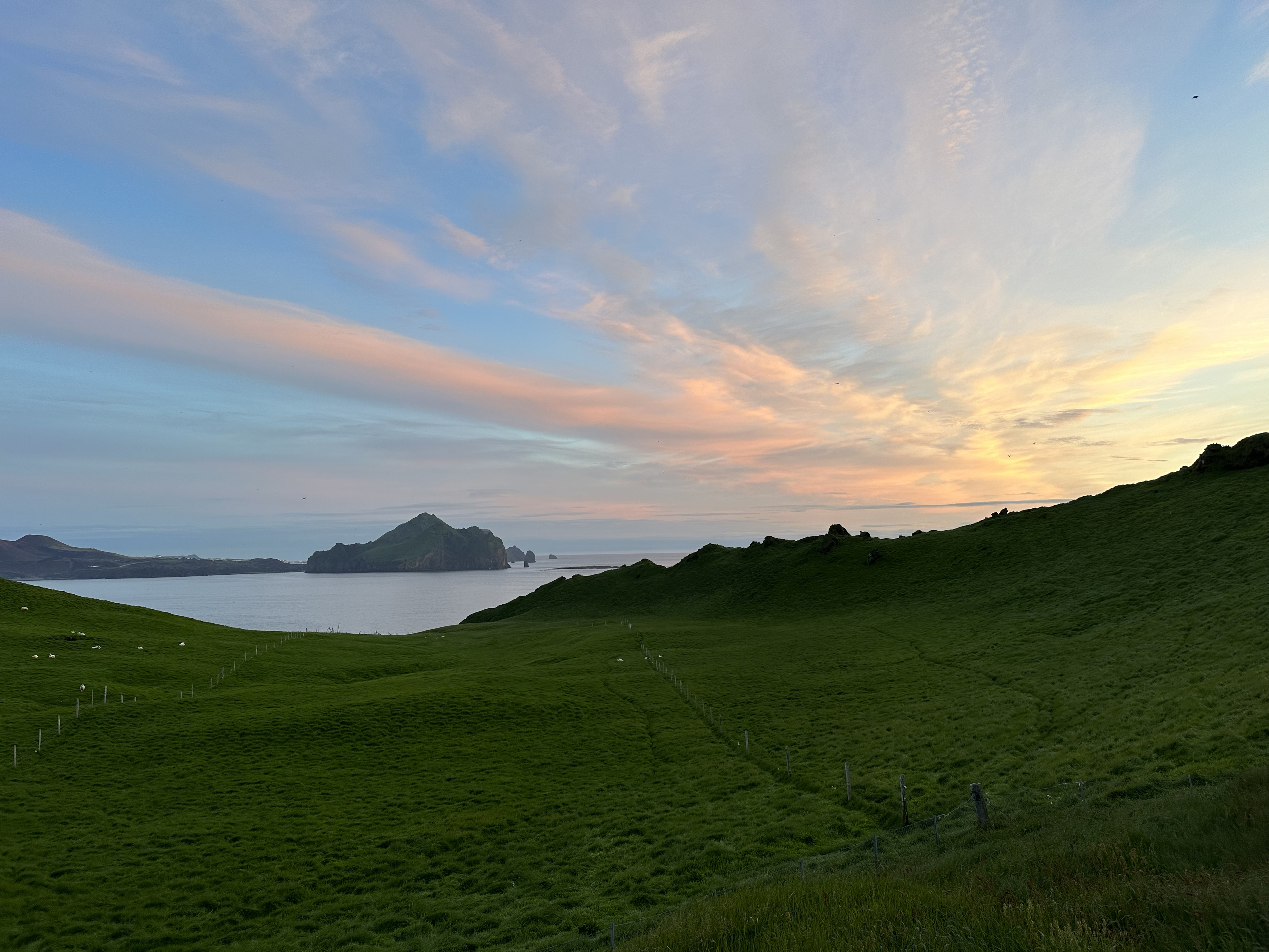 Green hills by the sea