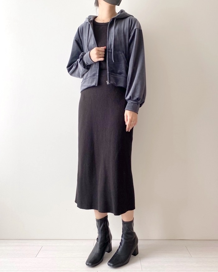 GUのオススメの商品「ベロアフルジップパーカ（長袖）+E（セットアップ可能）」