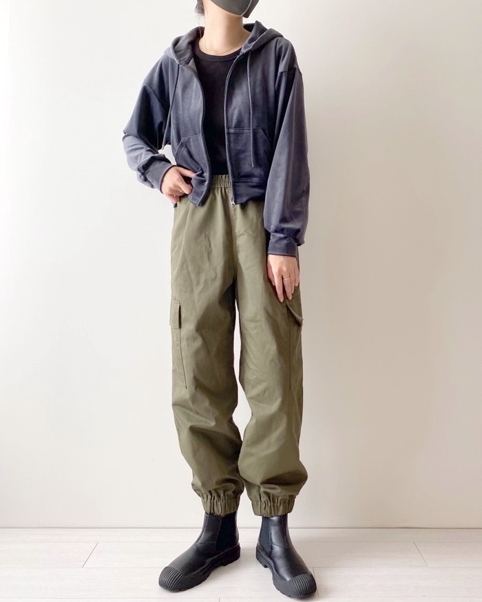 GUのオススメの商品「ベロアフルジップパーカ（長袖）+E（セットアップ可能）」