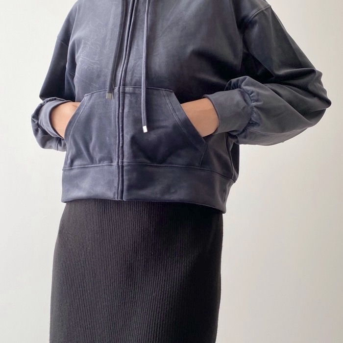 GUのオススメの商品「ベロアフルジップパーカ（長袖）+E（セットアップ可能）」