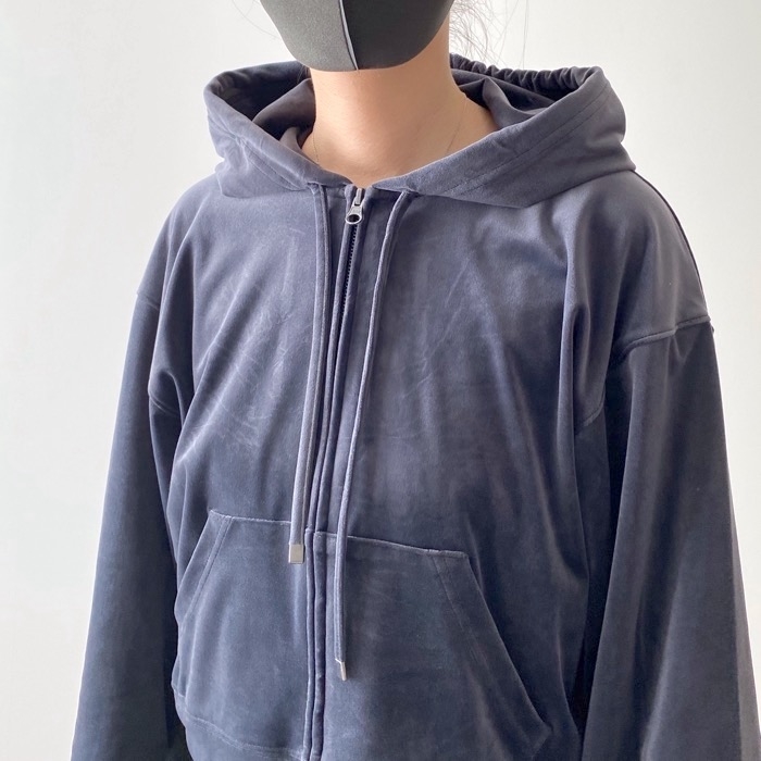 GUのオススメの商品「ベロアフルジップパーカ（長袖）+E（セットアップ可能）」