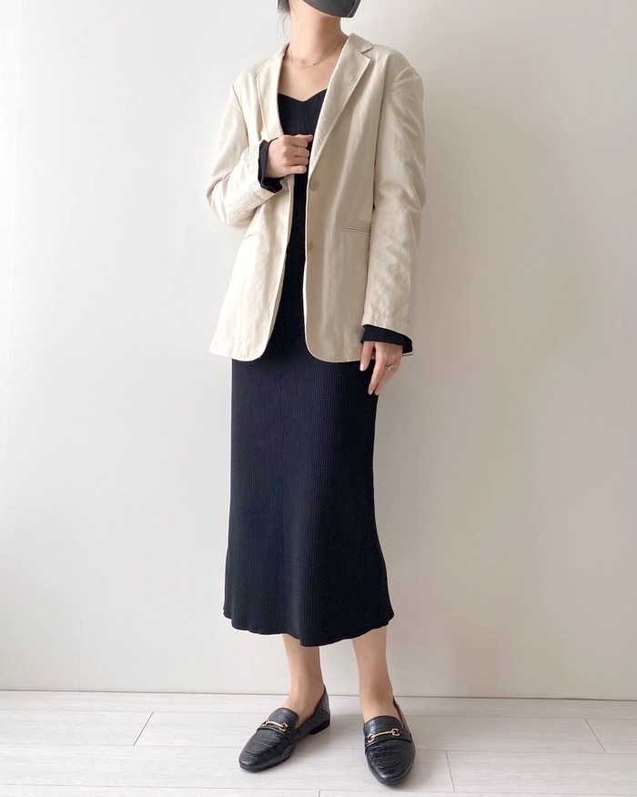 GUのオススメの商品「リブニットワンピース（長袖）Q+E」