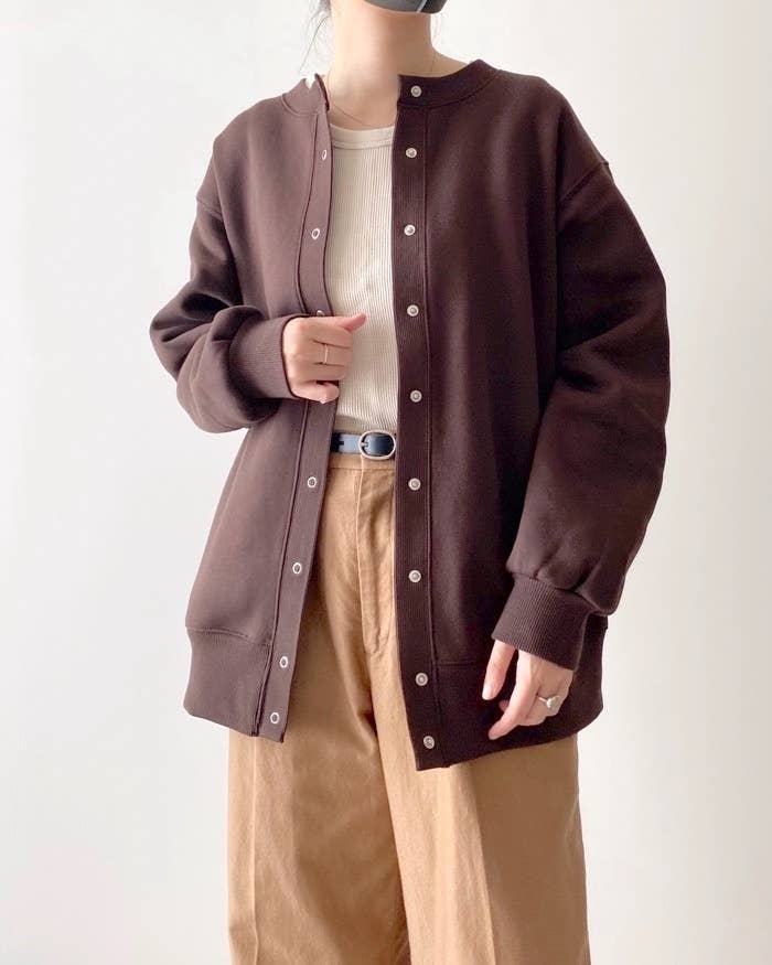 GU(ジーユー)のおすすめアイテム「ヘビーウェイトスウェット オーバーサイズ カーディガン(長袖)」