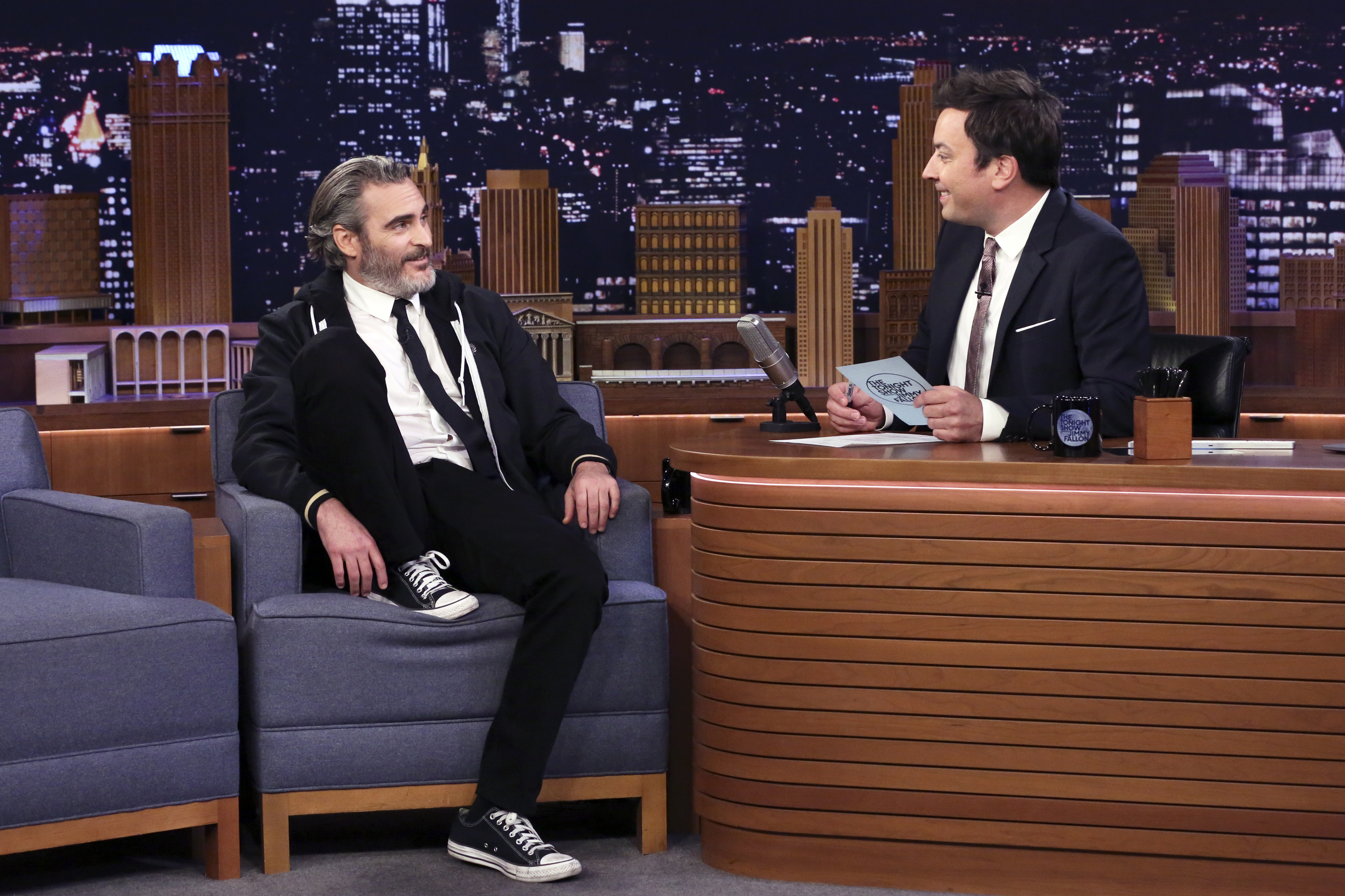 Joaquin Phoenix and Jimmy Fallon