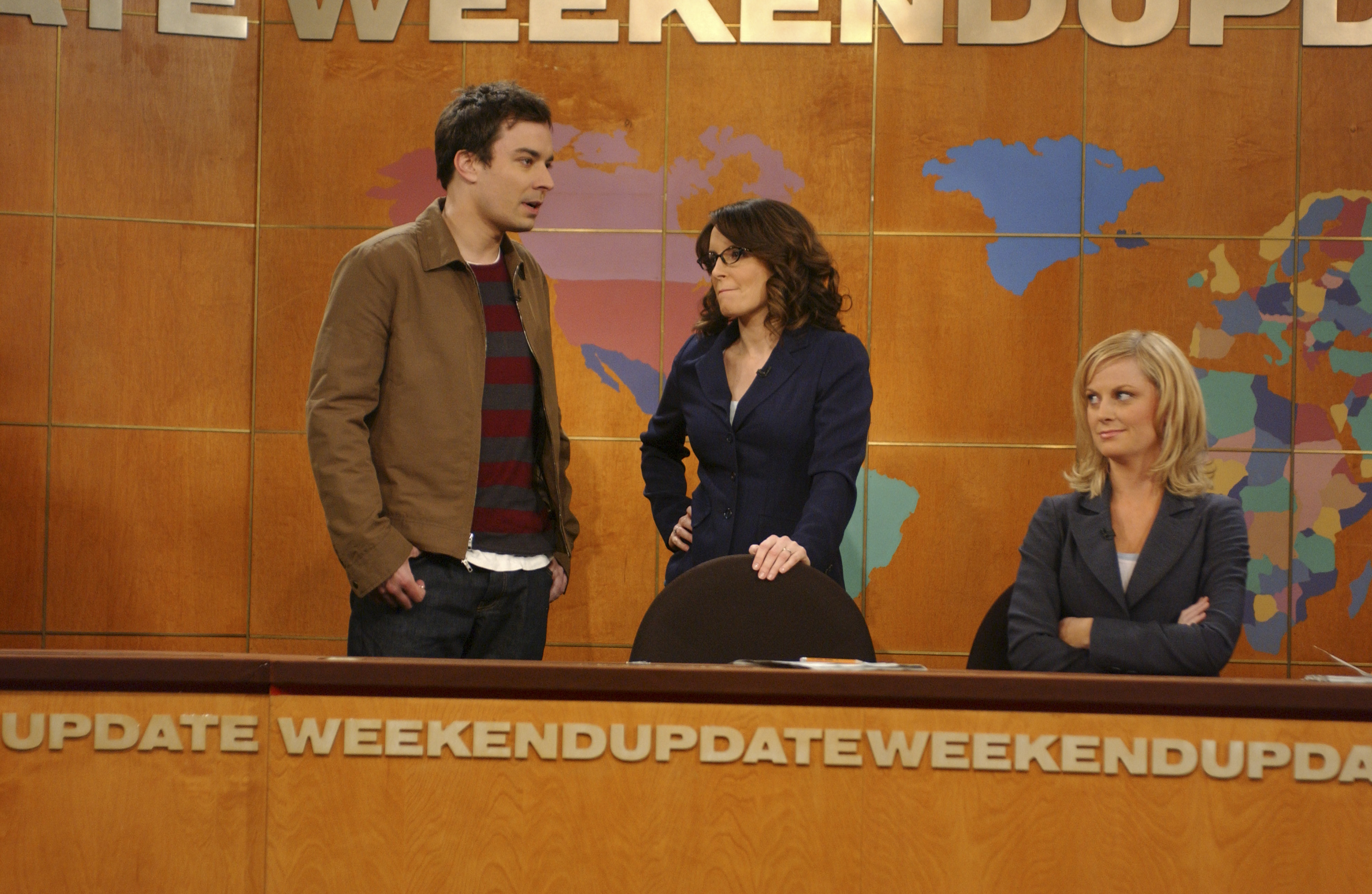 Jimmy Fallon, Tina Fey, and Amy Poehler on &quot;Weekend Update&quot;