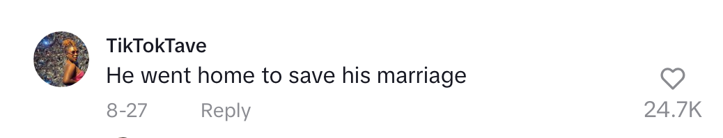 &quot;He went home to save his marriage&quot;