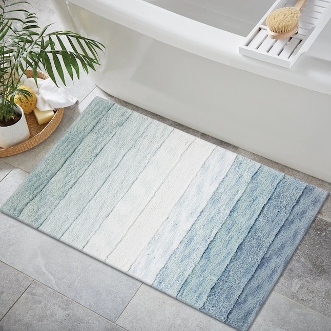 the blue ombre mat in a bathroom