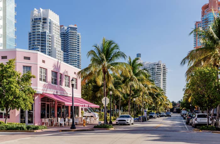 vibrant street in Miami Beach
