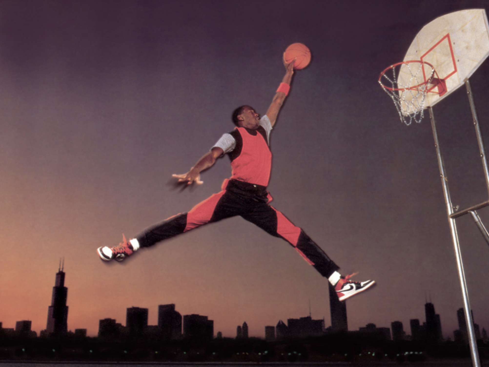 Air Jordan Jumpman photo Chicago skyline
