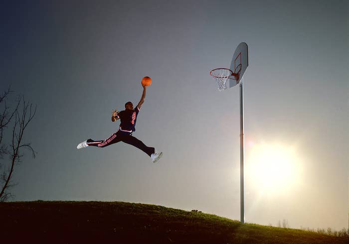 Michael Jordan wearing white New Balances for Life magazine photoshoot in 1984