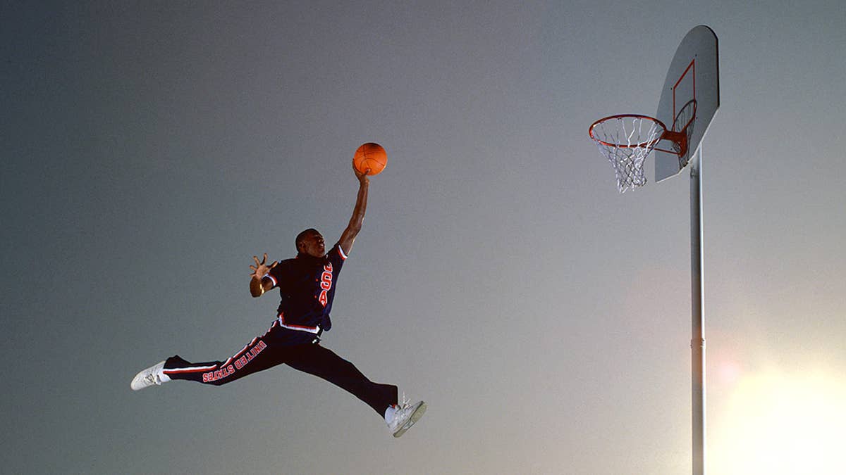 This old photo of Jordan led to the creation of the Jumpman logo and, years later, a lawsuit.
