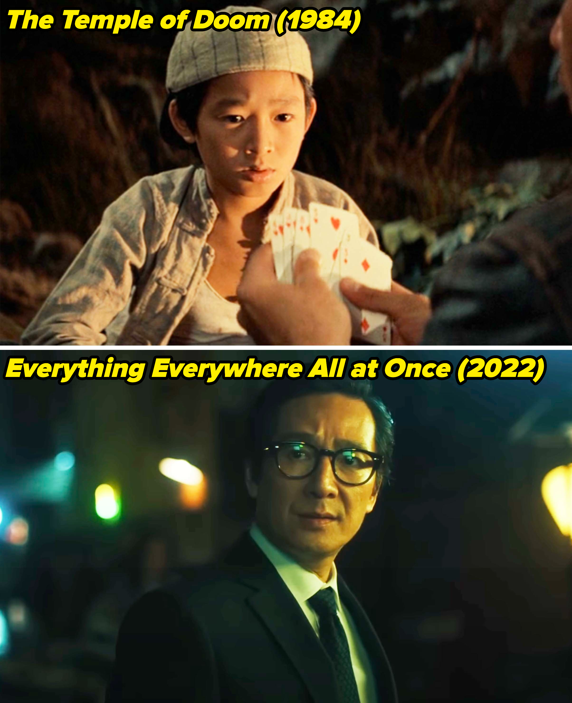 Ke Huy Quan in 1984&#x27;s Temple of Doom and 2022&#x27;s Everything Everywhere All at Once