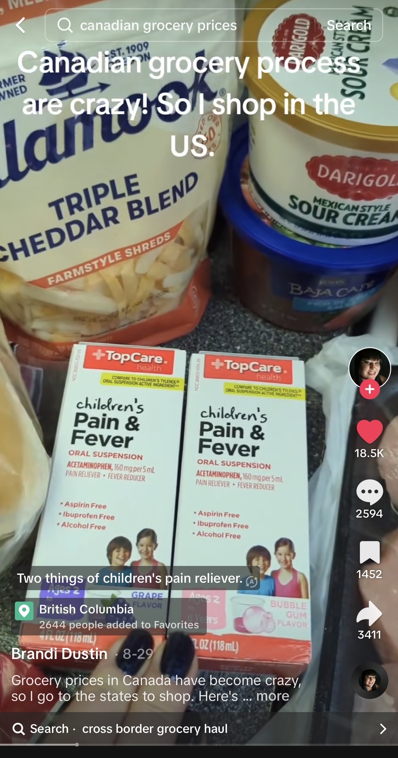 TikTok video shows two packages of children&#x27;s pain &amp;amp; fever medicine.