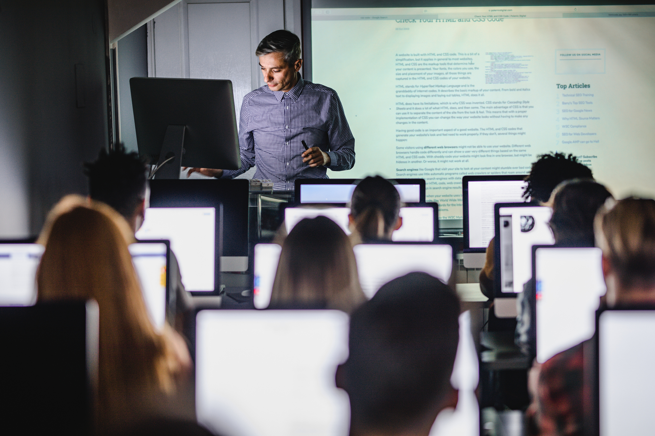 professor in the classroom