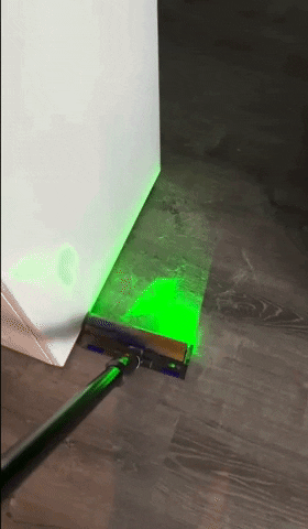a gif of a reviewer using the laser