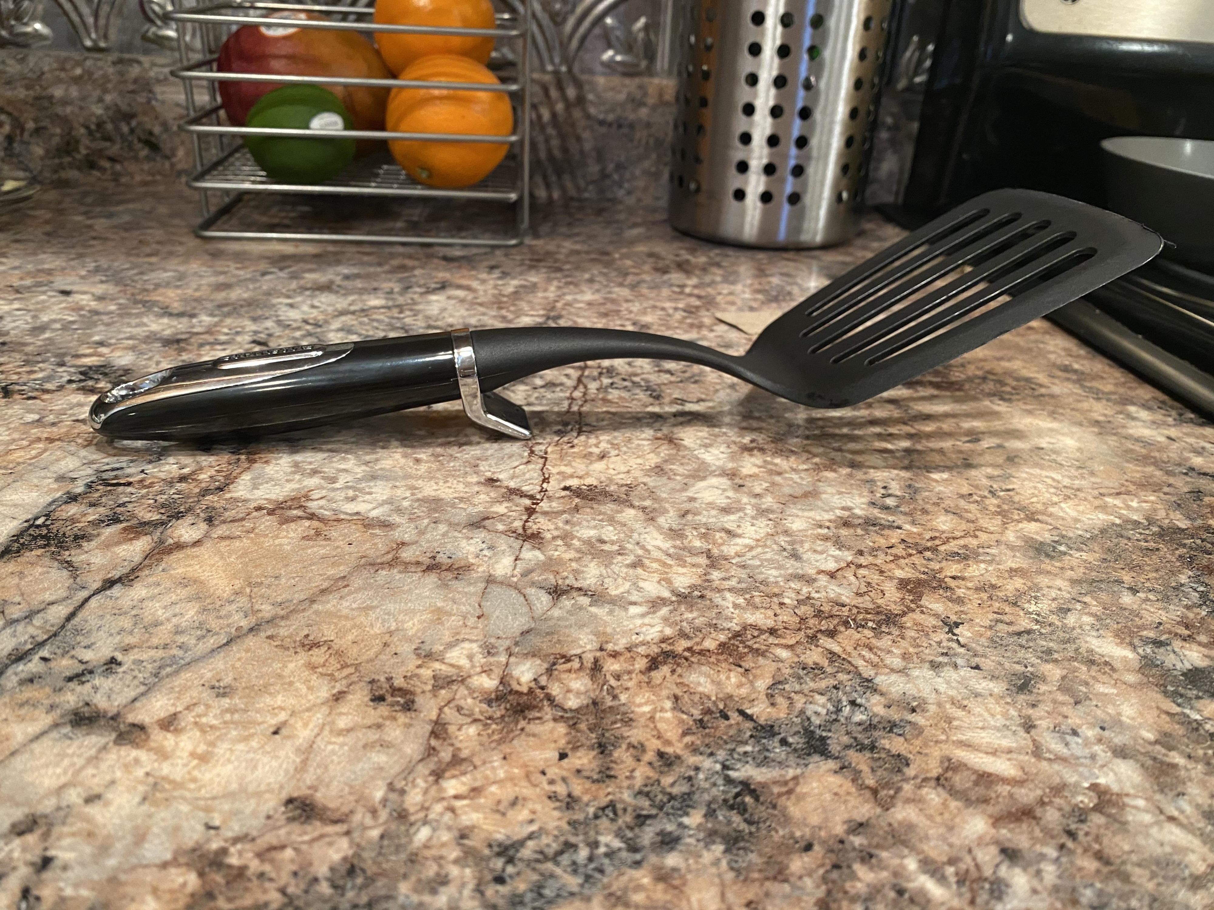 spatula lifted off the counter