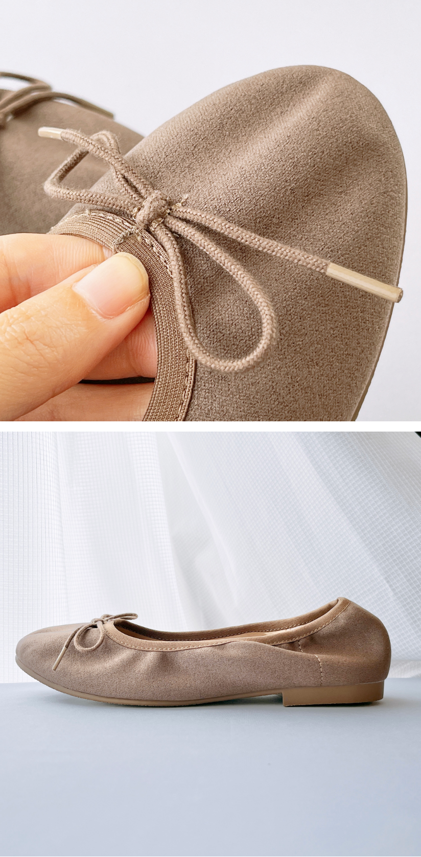 無印良品のおすすめファッション小物「撥水 リボンバレエシューズ」