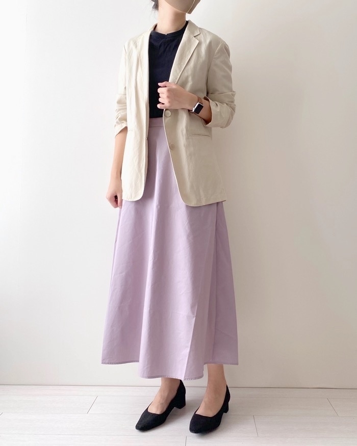 無印良品のオススメのスカート「乾きやすいフレアスカート」