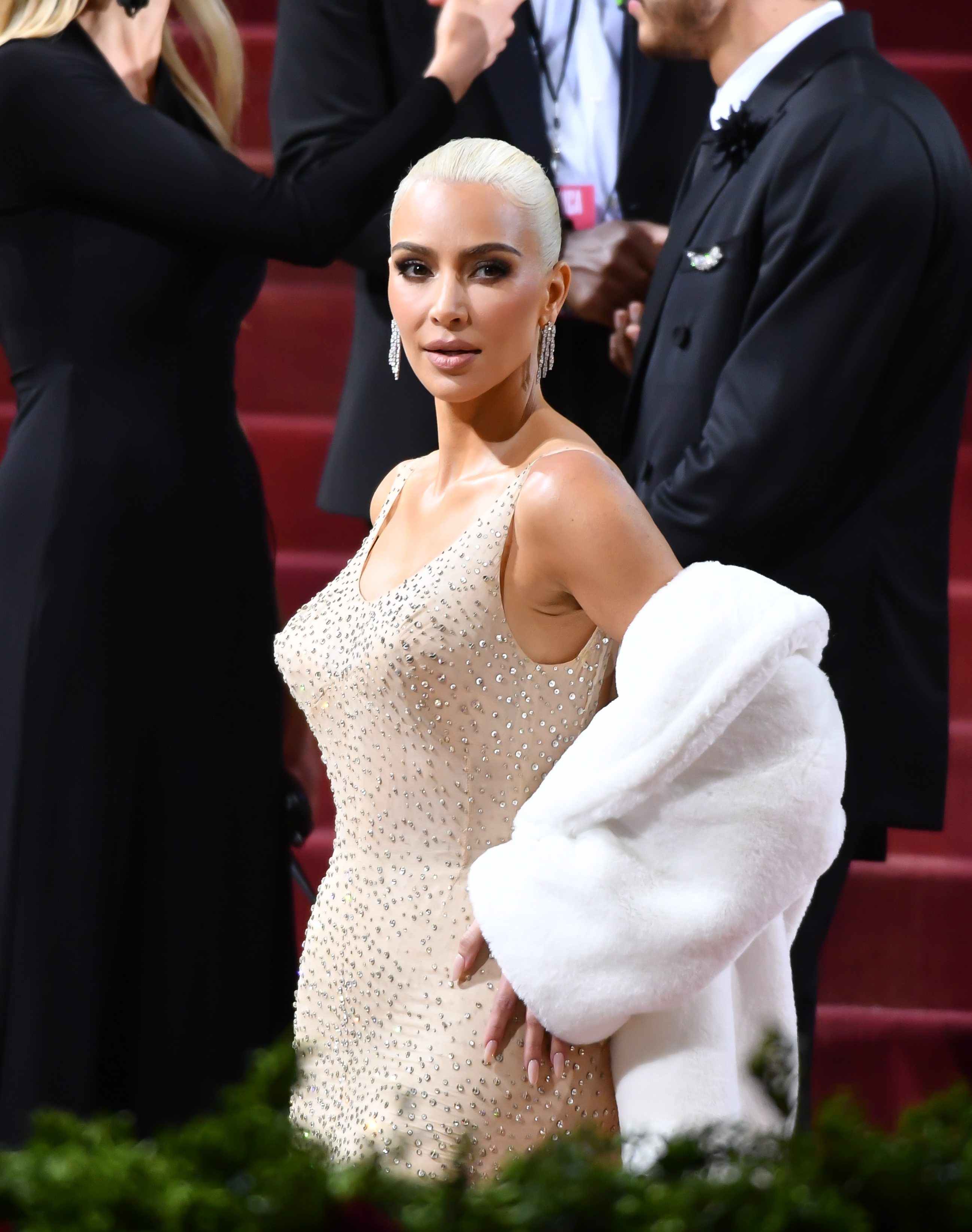 Close-up of Kim at the Met Gala