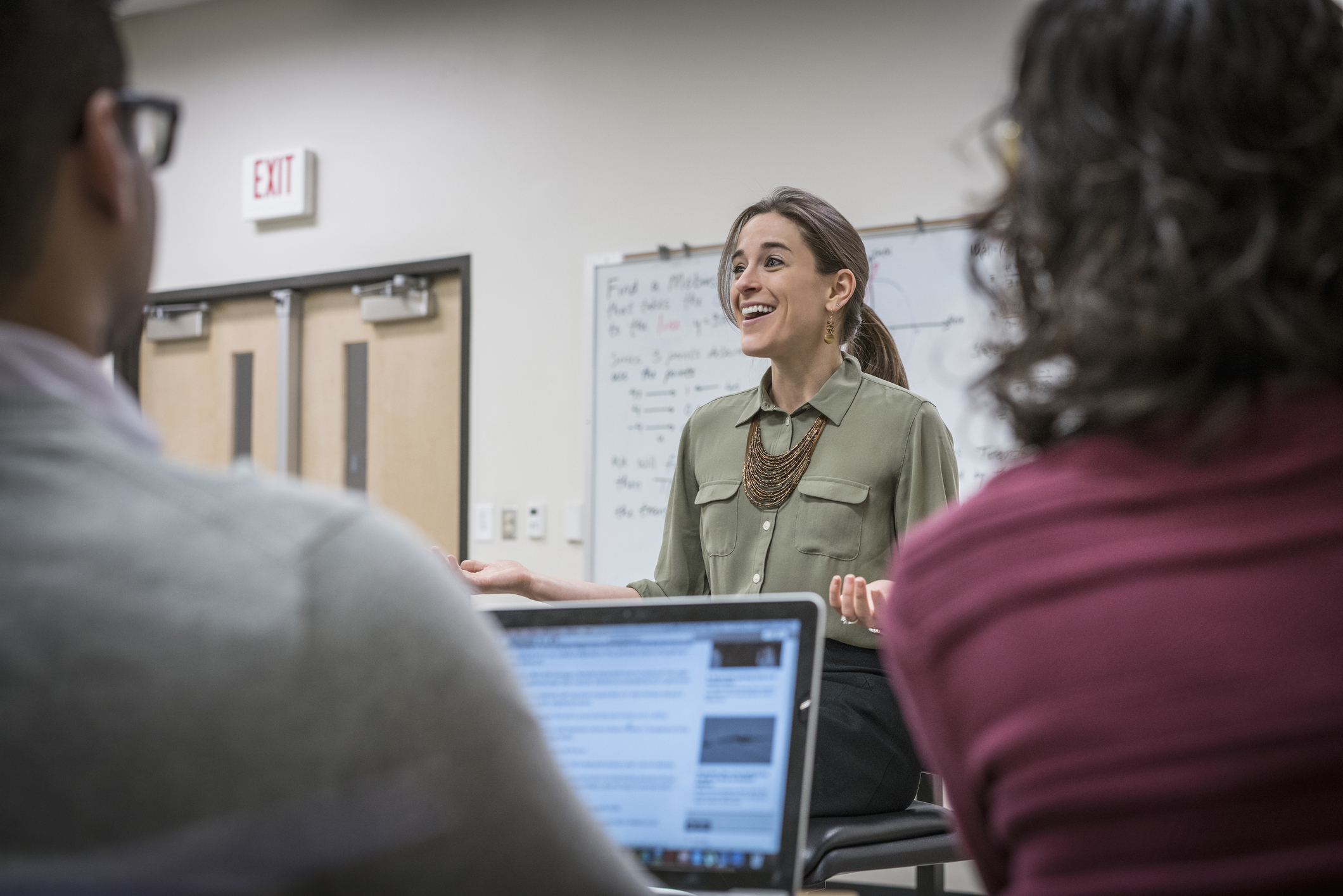 A woman teaching a class