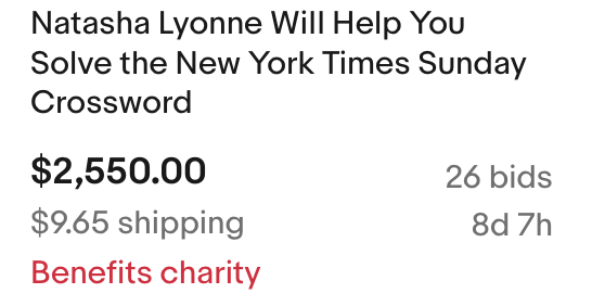 Natasha Lyonne will help you solve the New York Times Sunday crossword for $2,550