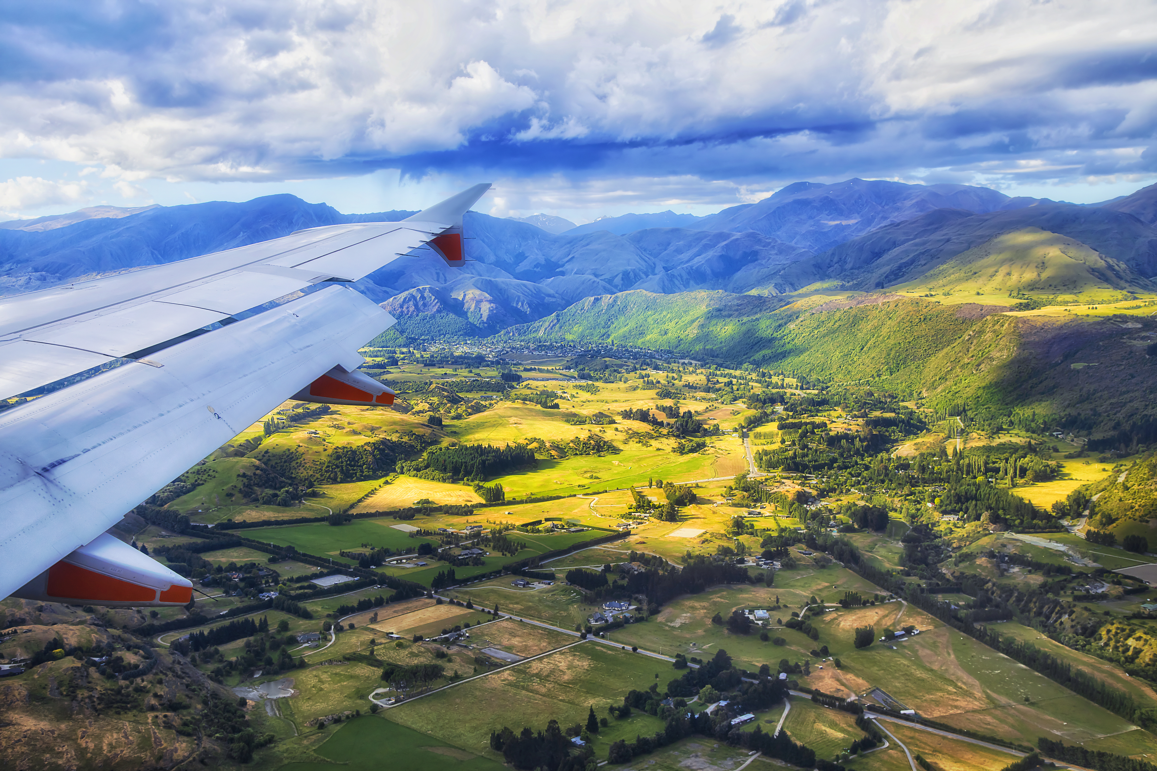 a plane flying over new zealand