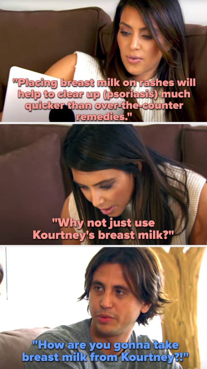 kim reading online that breast milk will help her