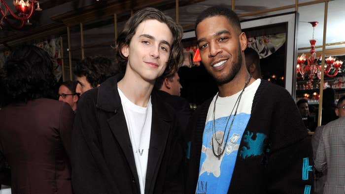 cudi and chalamet pictured at film event