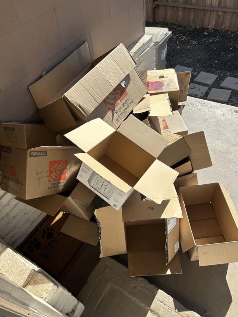 Boxes opened and used after a move