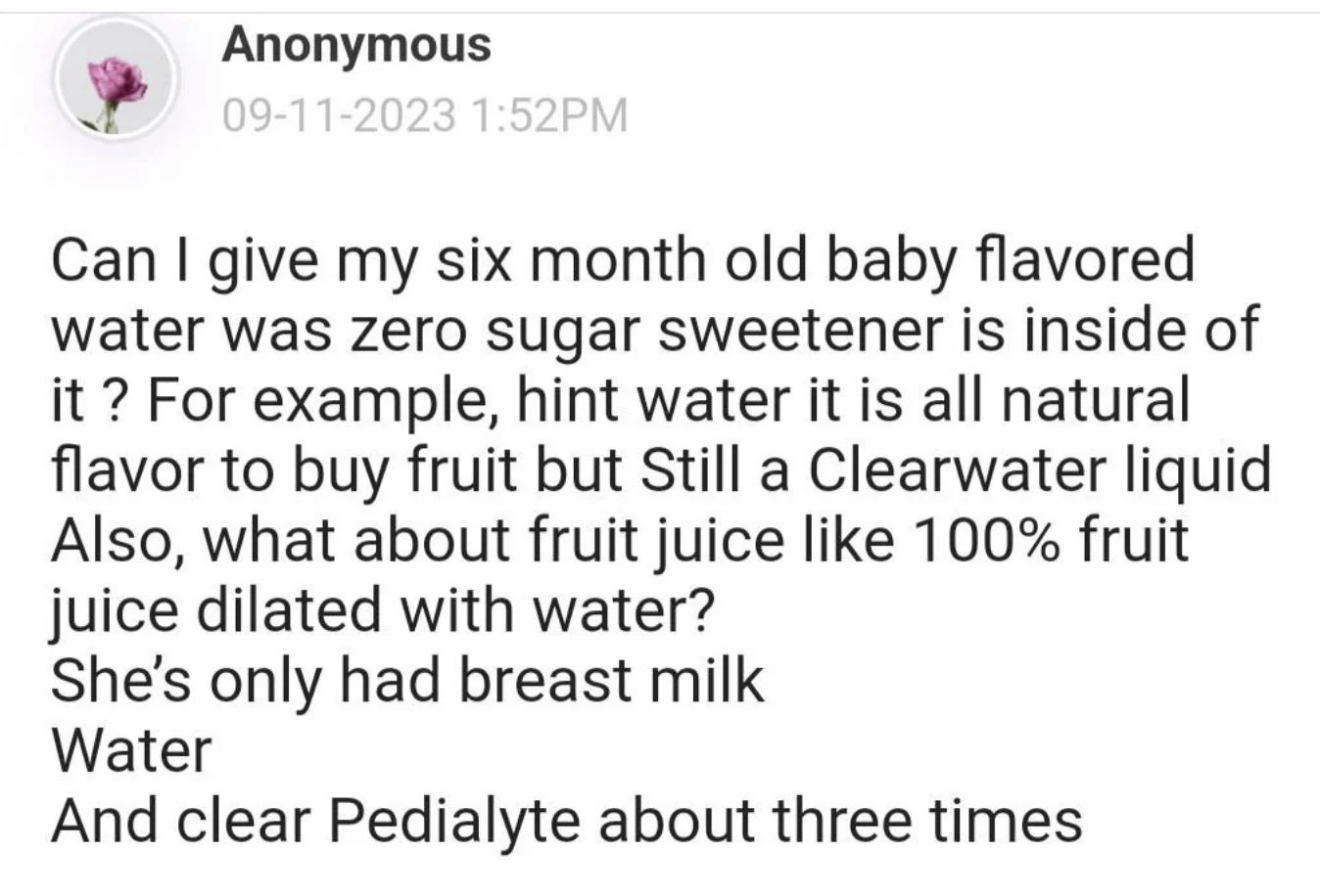 &quot;And clear Pedialyte about three times&quot;
