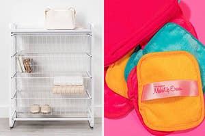 a drawer storage and makeup eraser cloths