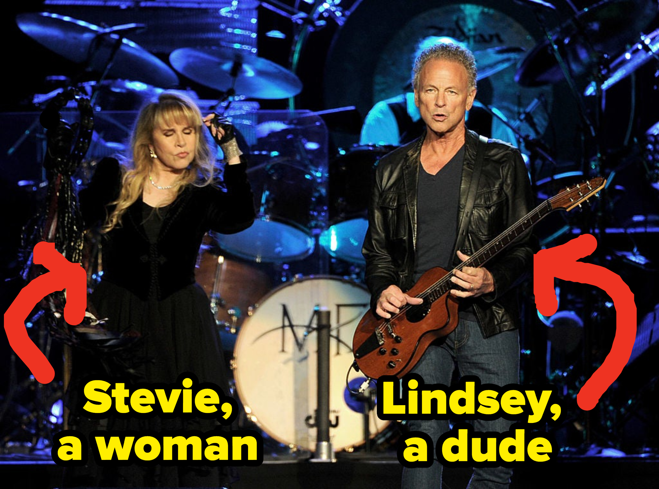 stevie and lindsey on stage