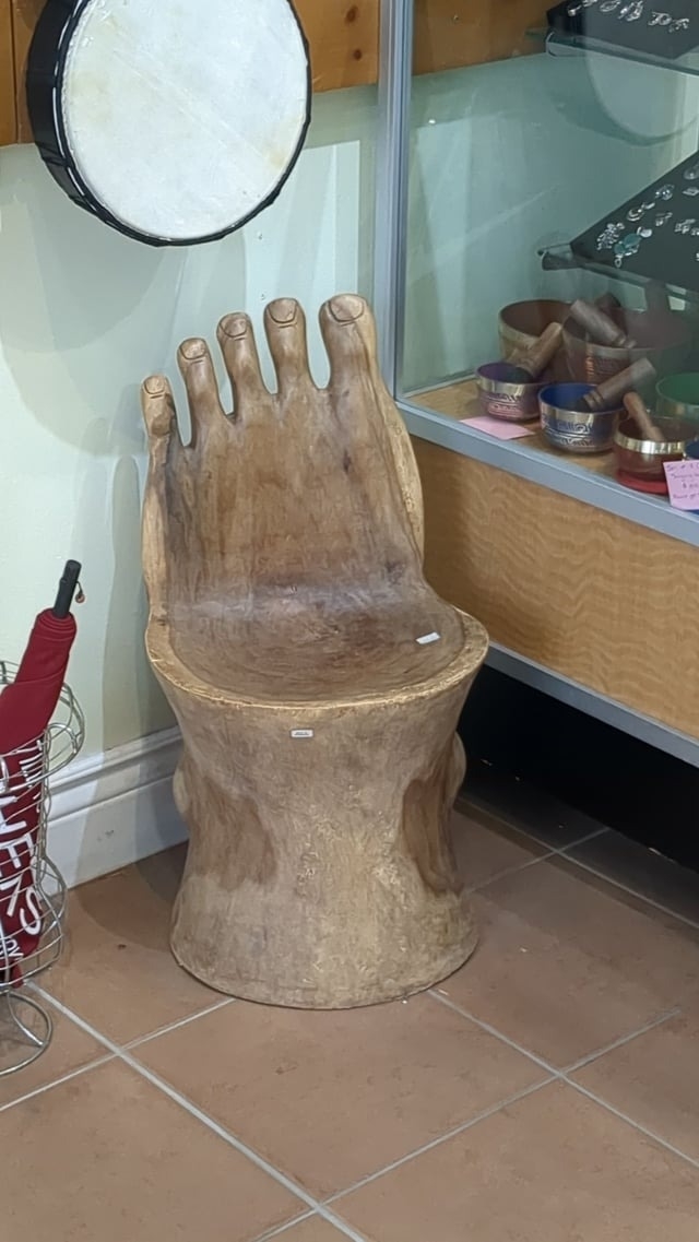 stool shaped like a foot