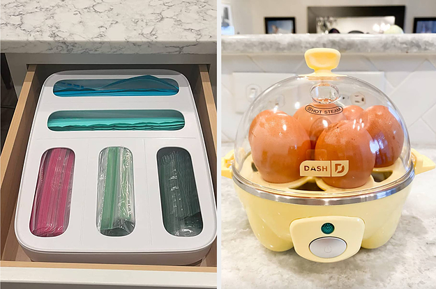 bag organizer and egg cooker