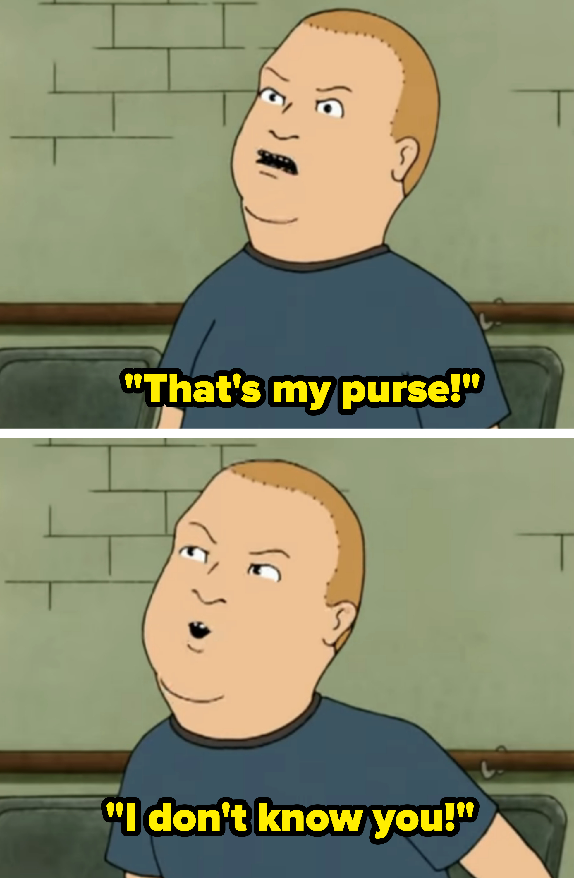 cartoon saying, that&#x27;s my purse, i don&#x27;t know you