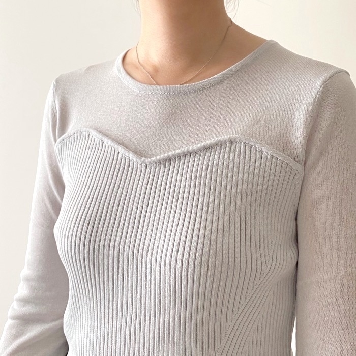 GUのオススメの商品「シアーコンビネーションセーター（長袖）Q+E」