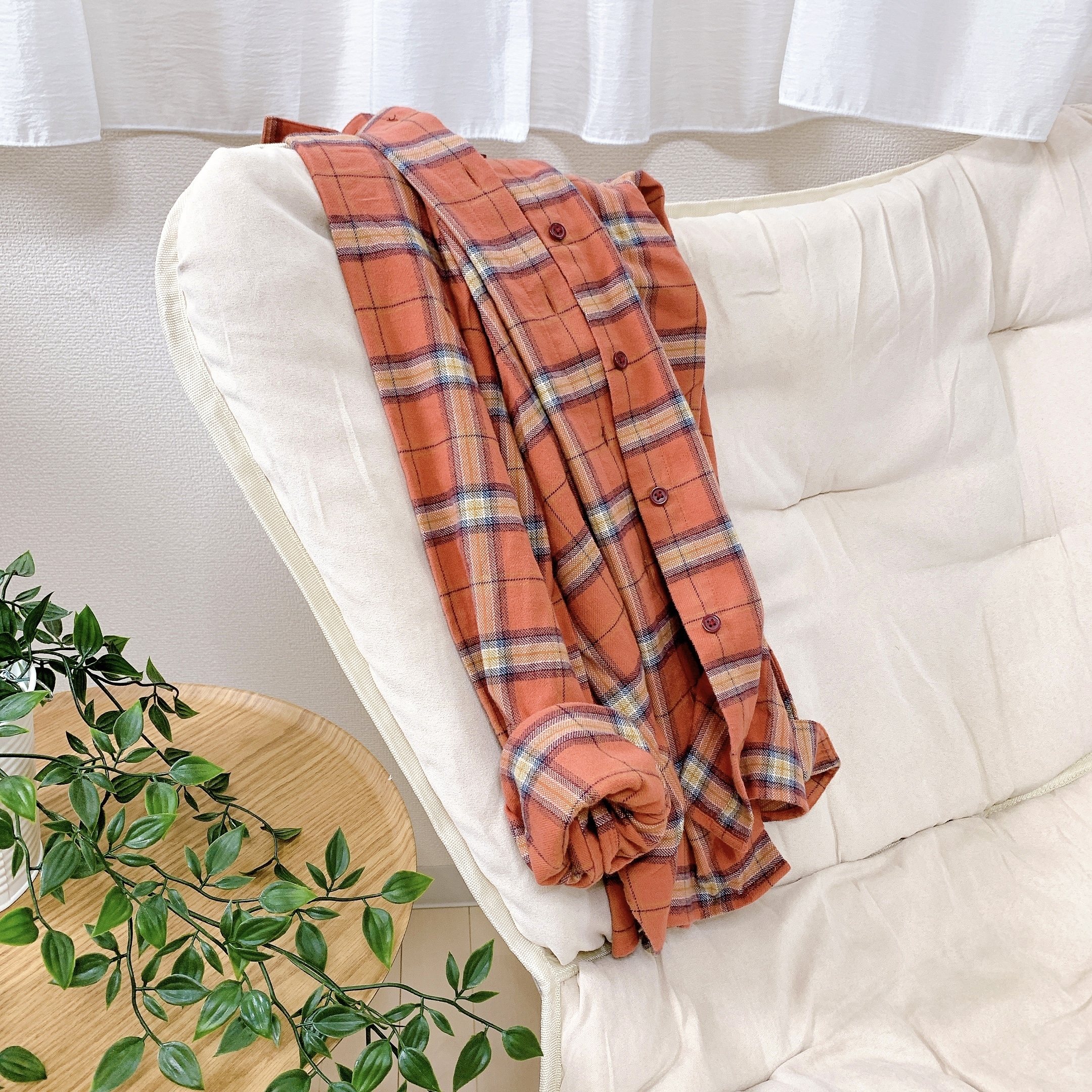 無印良品のおすすめのレディースアイテム「両面起毛フランネルレギュラーカラー長袖シャツ」