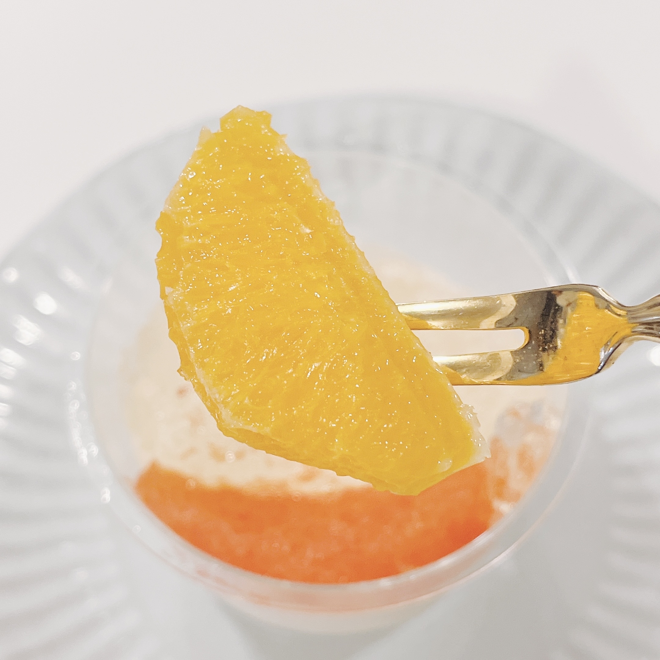 成城石井のオススメの商品「フレッシュ柑橘とメロンの杏仁豆腐」