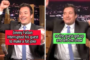 Jimmy Fallon interrupted his guest to make a fat joke, so the guest walked out
