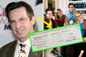 Robert Carradine side by side a lizzie mcguire pic and his zero dollar check
