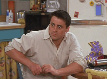 Joey from Friends looking shocked